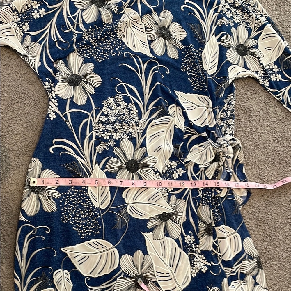 Robbie Bee Blue and White Floral Dress | Size Large - Picture 10 of 11